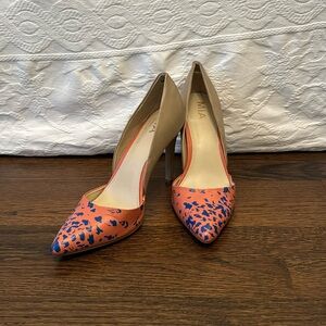 Abstract Pattern Coral and Cobalt Heels